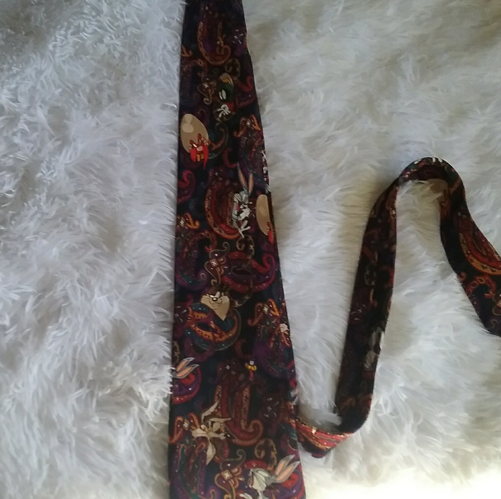Vintage Looney Tunes Mania Silk Tie
